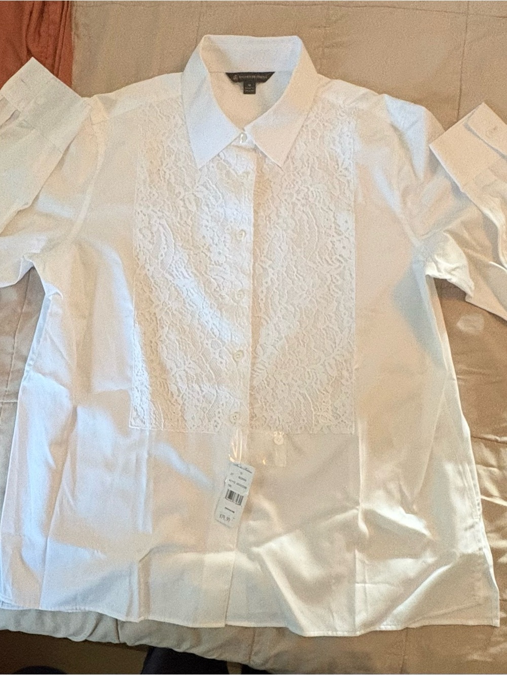 Brooks Brothers Classic White Lace-Front Dress Shirt